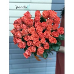 35 коралових троянд 70 см