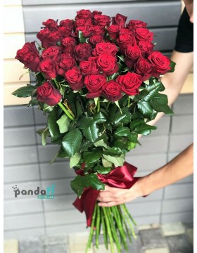 35 красных роз 90 см