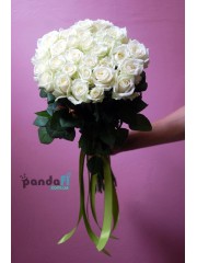 35 white roses 60 cm