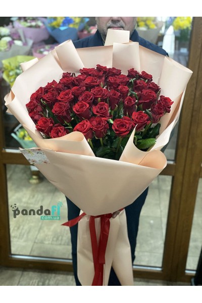 39 червоних троянд 90 см