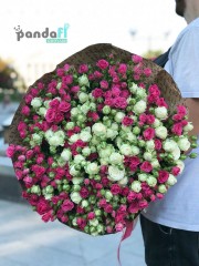 39 кущових троянд рожевих та білих 65 см