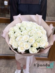 41 біла троянда 90 см