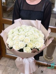 41 біла троянда 90 см