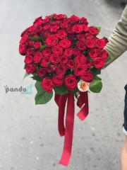 45 червоних троянд 60 см