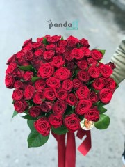 45 червоних троянд 60 см