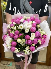 29 peonies + 16 eustomas