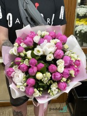 29 peonies + 16 eustomas