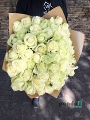 51 біла троянда 70 см
