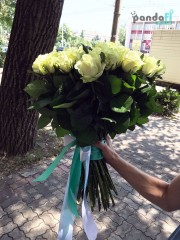 51 біла троянда 60 см #2