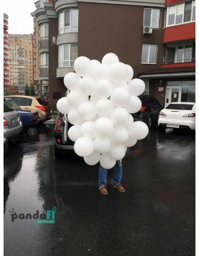 51 белый гелиевый шар