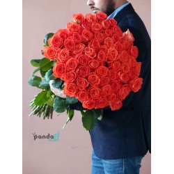 51 коралова троянда 90 см