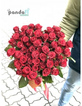 51 червона троянда Престиж 60 см