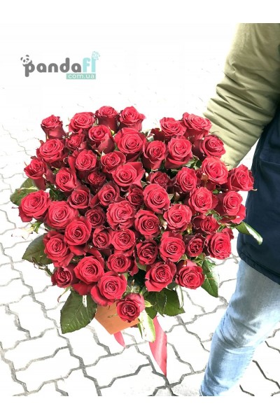 51 червона троянда Престиж 60 см