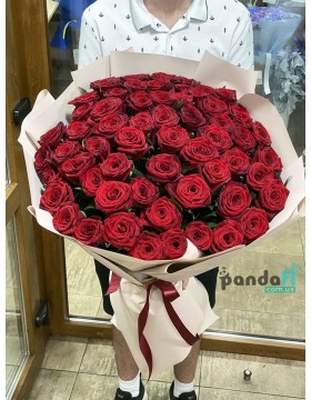 51 red rose Grand Prix 70 cm #2