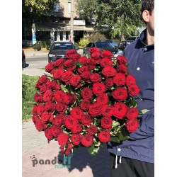 51 червона троянда Гран При 90 см