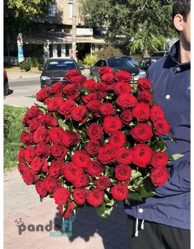 51 червона троянда Гран При 90 см