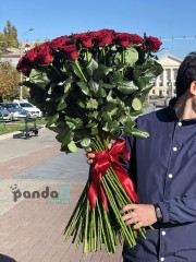 51 червона троянда Гран При 90 см