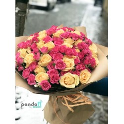 51 троянда мікс звичайна+кущова 80 см