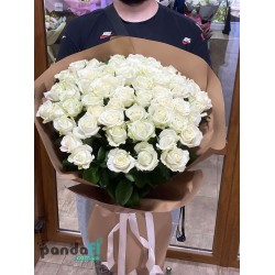 51 біла троянда 70 см #2