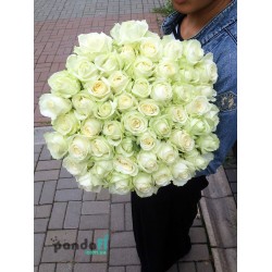 51 біла троянда 90 см