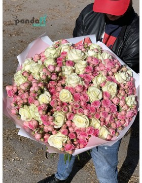 51 роза микс обычная+кустовая 70 см