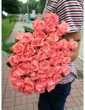 51 розовая роза 80 см