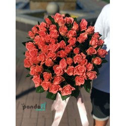 51 рожева троянда 90 см