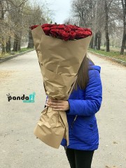 51 червона троянда 80 см #2