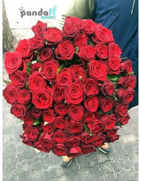 75 red roses 80 cm