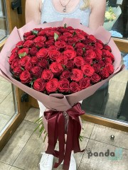 75 червоних троянд 70 см #2