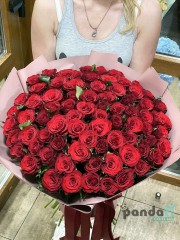 75 червоних троянд 70 см #2