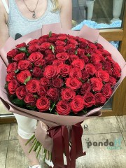 75 червоних троянд 70 см #2
