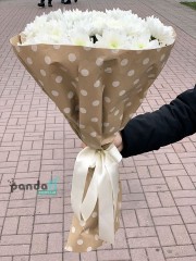 9 білих хризантем