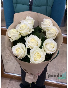 9 white roses