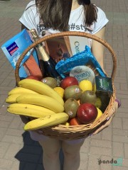 Кошик із шампанським та фруктами "Фруктове диво"