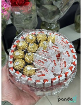 Round set of sweet Raffaello and Ferrero