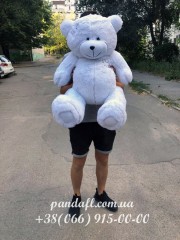 Ведмедик 100 см білий з латкою