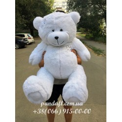 Ведмедик 100 см білий з латкою