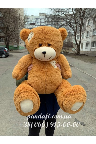Ведмедик 100 см карамельний з латкою