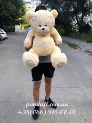 Ведмедик 100 см персиковий з латкою