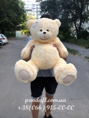 Ведмедик 100 см персиковий з латкою