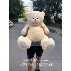 Ведмедик 100 см персиковий з латкою