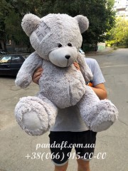 Ведмедик 100 см сірий з латкою