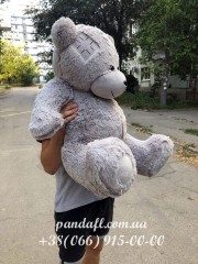Ведмедик 100 см сірий з латкою