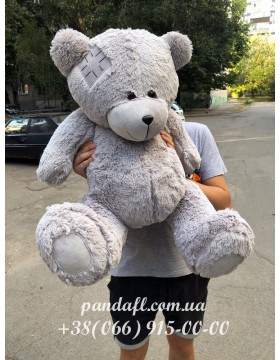 Ведмедик 100 см сірий з латкою