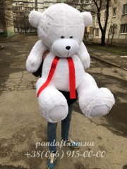 Ведмедик 160 см білий з латкою