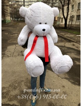 Ведмедик 160 см білий з латкою