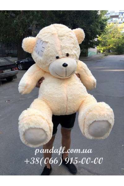 Мишка 160 см персиковый с латкой