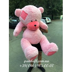Мишка 160 см розовый с латкой
