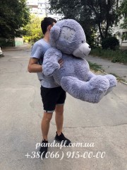 Мишка 160 см серый с латкой